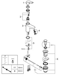 GROHE 24325001 - Baterie lavoar SWIFT DN 15, mărime M, crom lucios