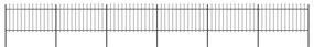 Gard de gradina cu varf sulita, negru, 10,2 x 1 m, otel 1, 1 m, 10.2 m
