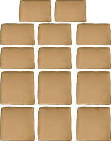 Outsunny Set de 14 Huse de Schimb pentru Perne de Gradina - 6 Huse Perne de Sezut, 8 Huse Perne Spatar Maro | Aosom Romania