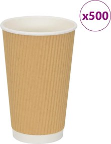 vidaXL Cești de cafea din hârtie 500 buc 16 oz 400 ml roșu și negru