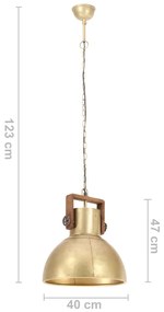 Lampa suspendata industriala, 25 W, aramiu, 40 cm, E27, rotund 1, Alama,    40 cm, Alama