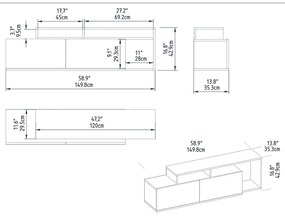 Măsuță TV Nexera Walnut