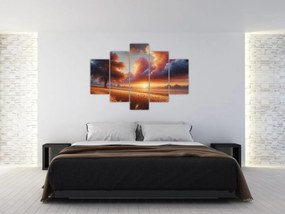 Tablou – Apus de soare pe câmp (150x105 cm)