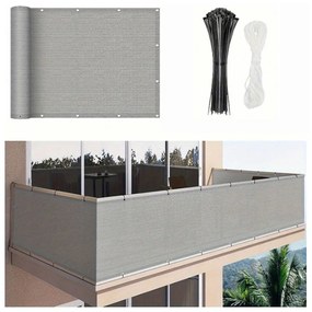 Umbrelă de balcon, ecran de intimitate 5 m gri