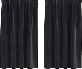 vidaXL Perdele opace 2 pcs Negru 140 x 140 cm Catifea