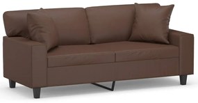 3153061 vidaXL Canapea cu 2 locuri, perne&pernuțe maro 140 cm piele ecologică