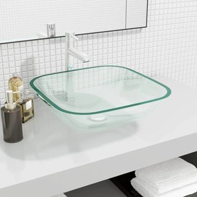 Chiuveta, transparent, 42x42x14 cm, sticla Transparent