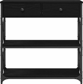 vidaXL Masă Consolă Stejar negru 75 x 28 x 75 cm Lemn compus și metal