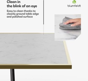 Blumfeldt Patras Lux, masă de bistro, blat de marmură, 60 x 60 cm, bază din fontă