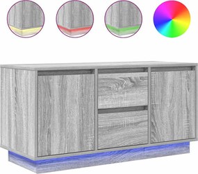 vidaXL Comodă TV cu lumini LED, gri sonoma, 100x41x50 cm