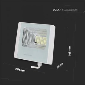 Proiector solar LED exterior 12W, 3,2V, IP65, 6400K cu telecomandă