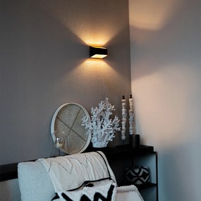 Aplica moderna neagra cu interior auriu dreptunghiular - Alone