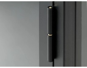 Vitrină neagră din metal 58x160 cm Carmel – Unique Furniture