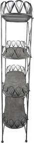 Etajera de exterior, din metal, aspect vintage, Serre