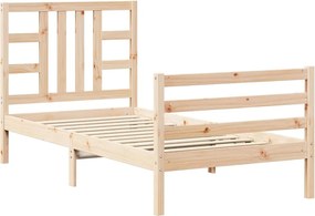 vidaXL Cadru de pat fără saltea, 90x200 cm, lemn masiv pin