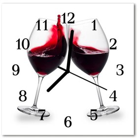Ceas de perete din sticla pătrat Vin Alimente și băuturi Red
