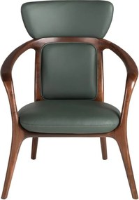 Scaun cu brate LUX design italian, Piele Sintetica Verde Inchis