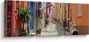 Tablou cu strada din Sardinia (cu ceas) (90x30 cm)