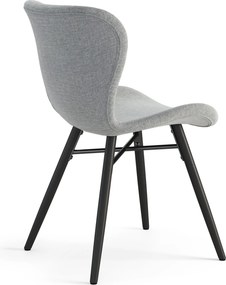 MAZZONI EXPORT ALTEA Gri (țesătură Rio 180) / picioare negre – SCAUN MODERN PENTRU LIVING / SUFRAGERIE / BUCĂTĂRIE / BIROU
