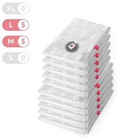 Saci de depozitare in vid 5 x 70 l + 5 x 120 l, transparenti