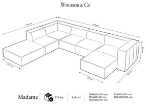 Colțar crem (cu șezlong pe partea stângă ) Madame – Windsor &amp; Co Sofas