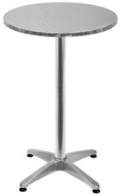 2 in 1 Masa inalta /Masa bistro Reglabil pe inaltime Pliabil Aluminiu Ø 60 cm