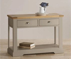 Masă lemn masiv gri de perete Ives III Personalizabilă, 112 × 45 × 80 cm
