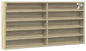 847949 vidaXL Dulap cu vitrină, stejar sonoma, 100x8,5x50 cm, lemn prelucrat