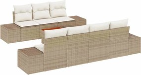 vidaXL Set de canapele pentru grădină 8 pcs Bej și crem poliratan