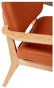 Fotoliu din imitație piele Hübsch Haze, portocaliu