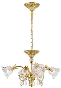 Candelabru cristal design lux LA BOHEME D-60cm 4L gold plated