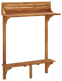 Set mobilier de bar de gradina, 3 piese, lemn masiv de acacia Scaune de bar cu spatar, 3