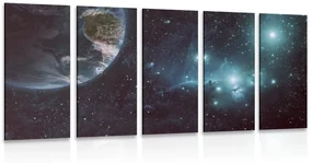 Tablou 5-piese planeta în universul