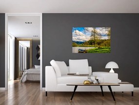 Tablou - Barcă pe lac (90x60 cm)