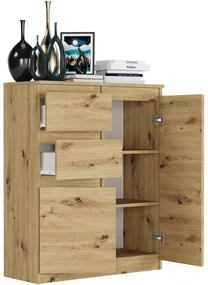 Comodă modernă fără mânere S-2 - diverse opțiuni de culoare artisan