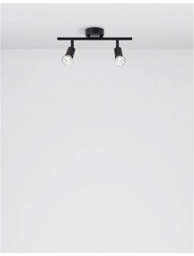 Aplica de perete/tavan cu 2 spoturi design minimalist LUP negru