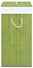 Cos de rufe din bambus, verde, 100 L 1, Verde, 52 x 32 x 62.5 cm