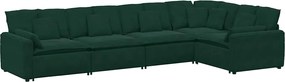vidaXL Canapea modulară cu perne, verde închis, catifea