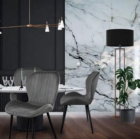 Set de 4 scaune din piele de căprioară gri scaun