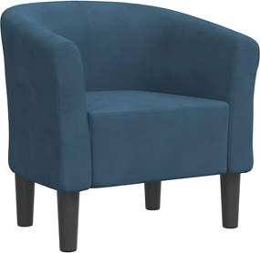 vidaXL Fotoliu tip cuvă, albastru închis, catifea