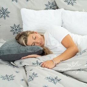 Lenjerie de pat din flanel 4Home Snow Romanță, 160x 200 cm, 70 x 80 cm, 160 x 200 cm, 70 x 80 cm