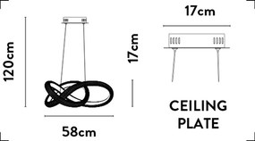 Lustra LED suspendata design modern Belle negru