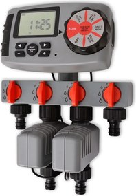 vidaXL 42352 Timer automat de irigare cu 4 stații 3 V