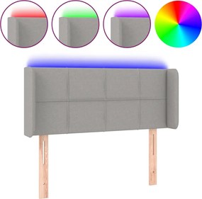 vidaXL Tăblie de pat cu LED, gri deschis, 83x16x78/88 cm, textil