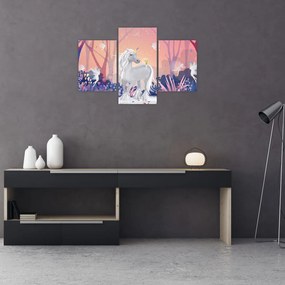 Tablou - Unicorn în pădurea fermecată (90x60 cm)