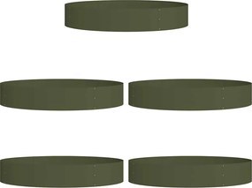 vidaXL Inele pentru vaze 5 pcs Verde măsliniu 120 x 120 x 20 cm