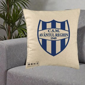 Perna Personalizata CSM Avantul Reghin 1949, 40x40 cm, Bej, Husa Detasabila, Perna Inclusa, BEKZ®