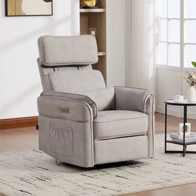 Fotoliu recliner electric dumonde cu funcție de balansare ,rotire și incarcare USB C Tavero