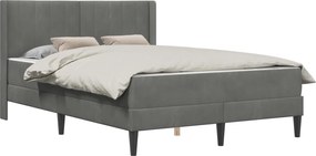 vidaXL Cadru de pat cu saltea Gri închis 160 x 200 cm Catifea