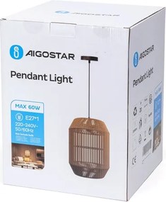 Lustră pe cablu Aigostar 1xE27/60W/230V bej